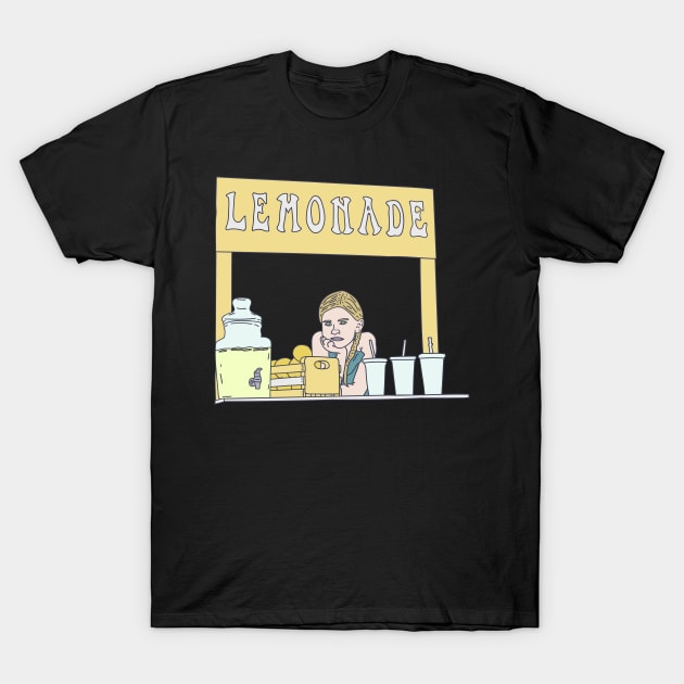 Lemonade Stand - Plywood Table - Lemon Beverage T-Shirt by DeWinnes